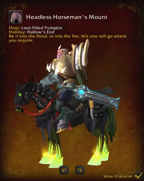 Headless Horseman's Mount from the Loot-Filled Pumpkin