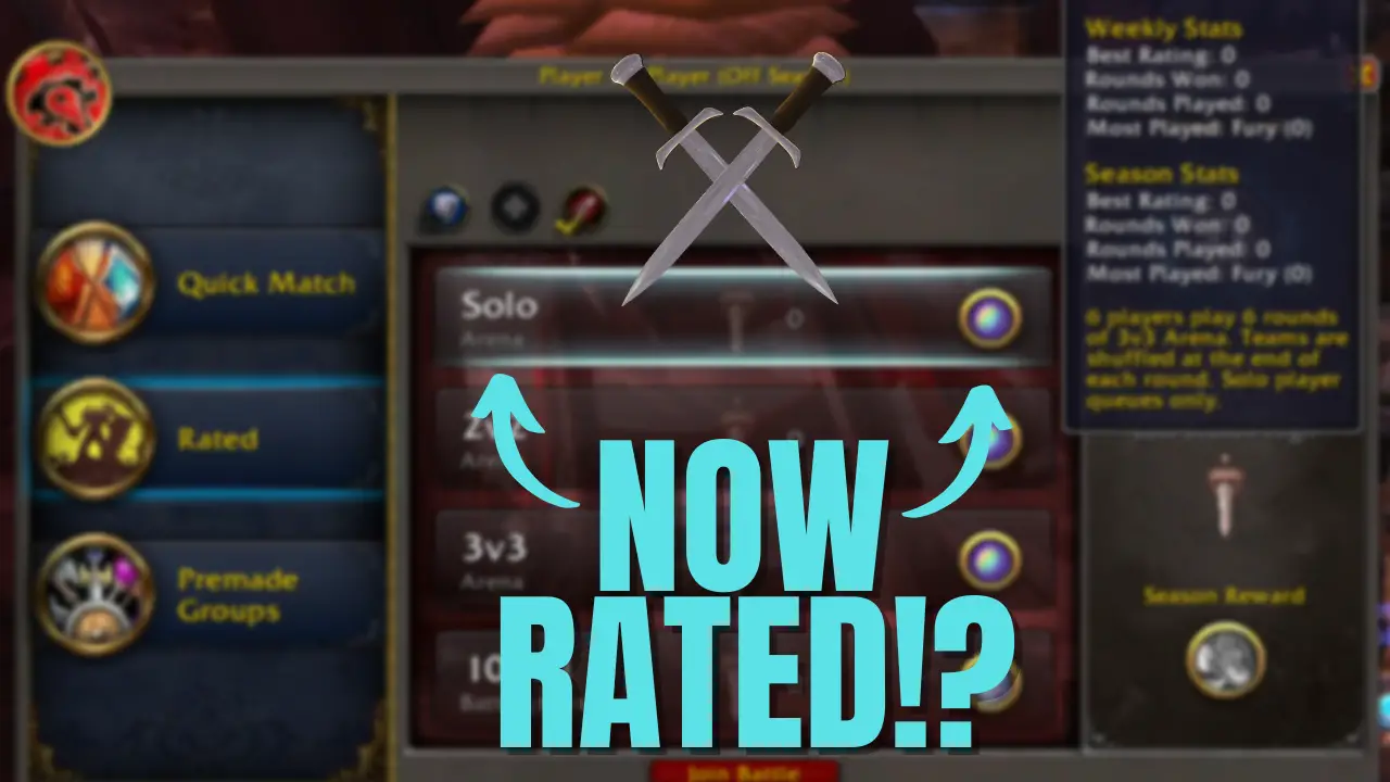 Solo Shuffle WoW, Now Rated?