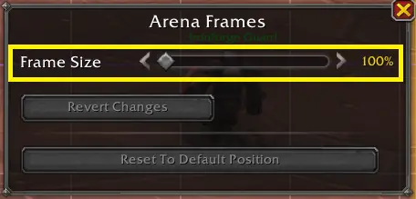 Arena Frames Size adjustment