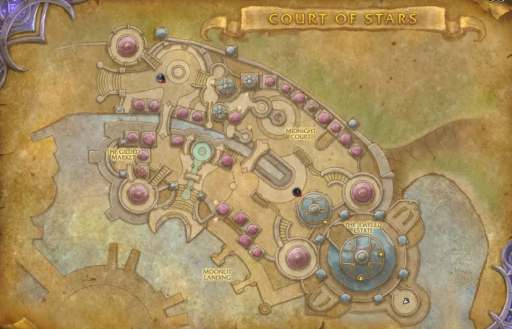 Court of Stars Mythic+ Dungeon Guide Map