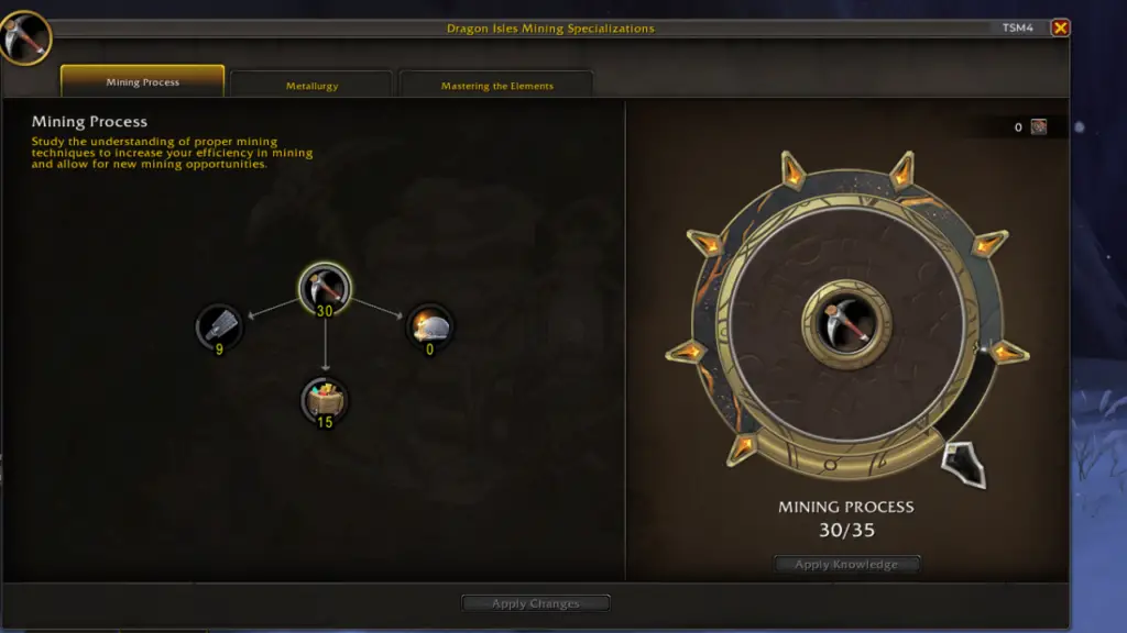 WoW Dragonflihgt Mining Specialization examples.